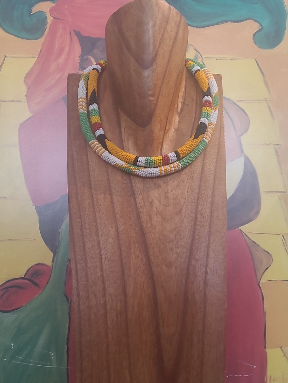 MAASAI AFRICAN BEADED CHOKER NECKLACE SET OF 2